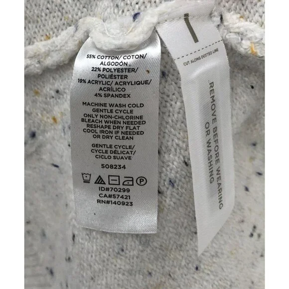 NWT Loft Open Front Duster Sweater Vest Women's XS-S White Speckled Pockets - Picture 5 of 7